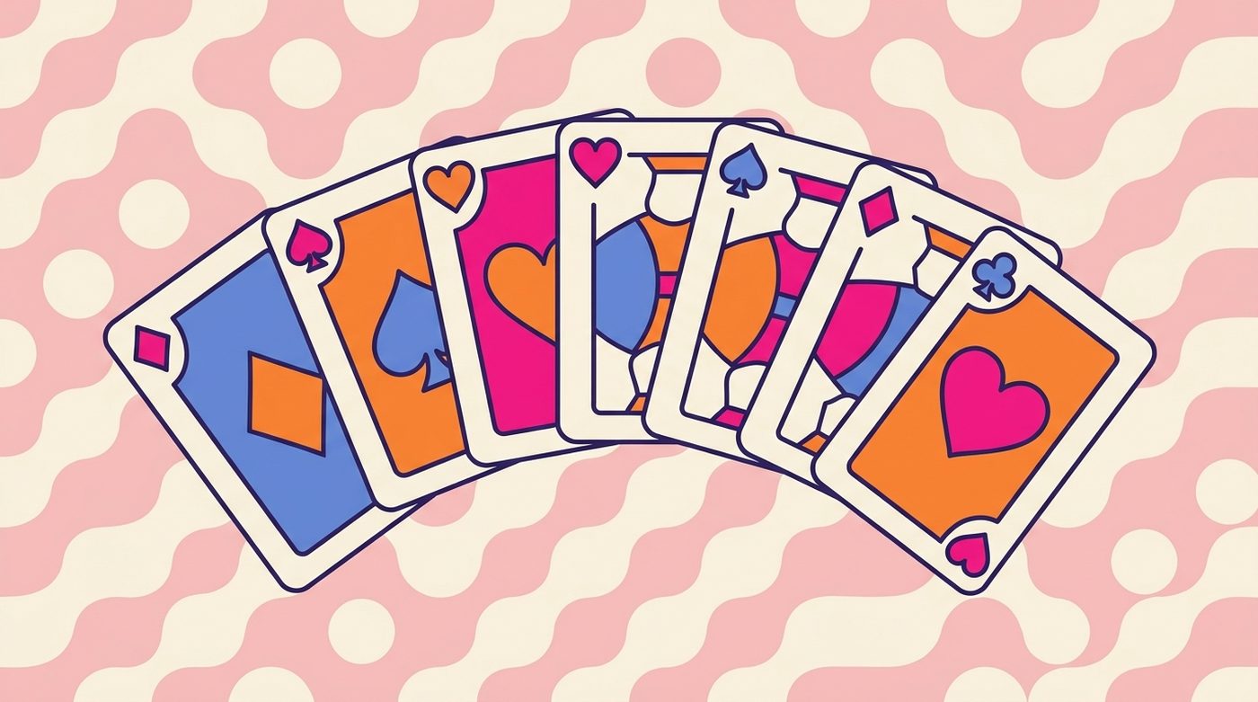 Fächer bunter Spielkarten